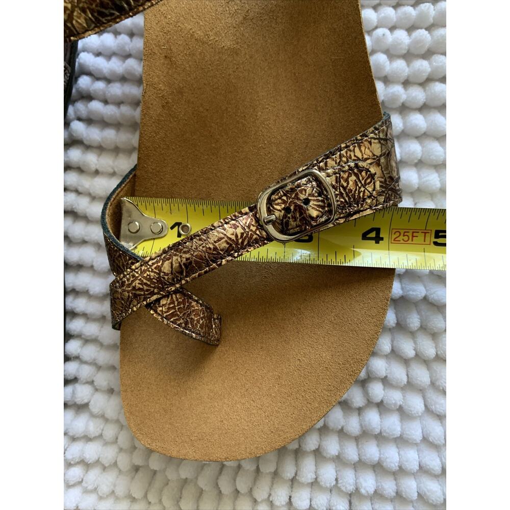 SAS Sandals Pampa Fantasia Womens Size 9 Wide Copper Gold Crinkle strap sandals - Picture 7 of 11
